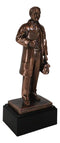 Medical Professional Physician Male Doctor Bronzed Resin Statue With Base Stand