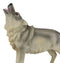 Forest Woodlands Mystical Alpha Gray Wolf Howling to The Moon Figurine 6" L