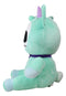 Ebros Larger Furry Bones Blue Unicorn Unie Skeleton With Pink Horn Plush Toy