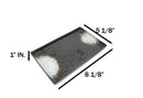 Pack Of 6 Charcoal Hakumu Ceramic Rectangular Sushi Plate Raised Straight Edge