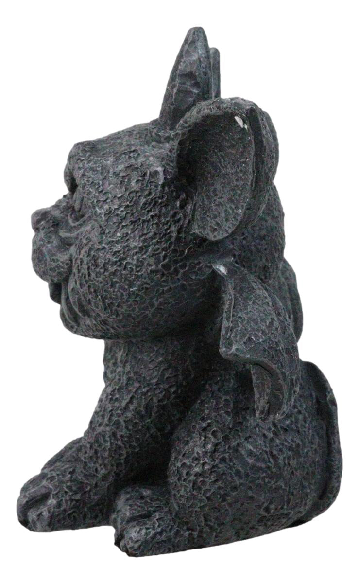 Gothic Horned Bat Cat Gargoyle Bast Figurine 4.5" H Mythical Fantasy Talisman