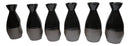 Pack Of 6 Made In Japan Black Matte And Glossy Wine Sake Tokkuri Bottle Flasks