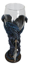 Fantasy Netherworld Blue Dragon Storm Blade Sword Glass Wine Goblet Chalice