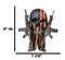 Military American Flag Star Spangled Banner Skull With 2 Gun Rifles Wall Decor