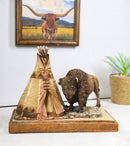 Southwest Legacy Series American Buffalo Prairie Scene Bison & Teepee Figurine