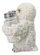 Wisdom Of The Woods Snowy White Owl Salt and Pepper Shakers Holder Set 5.5"H
