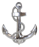 Nautical Ocean Marine Polished Aluminum Metal Ship Anchor Wall Decor Plaque 18"H