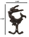 Set Of 2 Cast Iron Mermaid Ariel Above The Waves Rustic Double Wall Coat Hooks