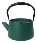 Matte Green Modern Straight Edge Design Tetsubin Larger Cast Iron Teapot 33oz
