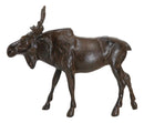 Cast Iron Large Emperor Stag Elk Bull Moose In Bronze Finish Figurine 11.25"L - Ebros Gift