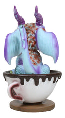 Fantasy Chocolate Latte with Eugene Baby Dragon In Beverage Saucer Cup Figurine