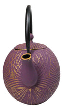 Spherical Purple With Gold Yarn Tetsubin Medium Cast Iron Teapot 28oz Tea Pot