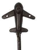Pack of 2 Cast Iron Aeronautical Pilot Airplane Plane Air Craft Wall Hooks 6"H - Ebros Gift