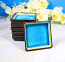 Set Of 6 Blue Sky Aozora Kannyu Ceramic Square Condiment Sauce Dishes 2oz