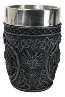 Set Of 2 Gothic Fantasy Moon Voyage Of The Dragon Celtic Knotwork Shot Glasses