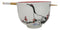 Japanese Crane On Cherry Blossoms Ceramic Donburi Ramen Bowl With Chopsticks Set