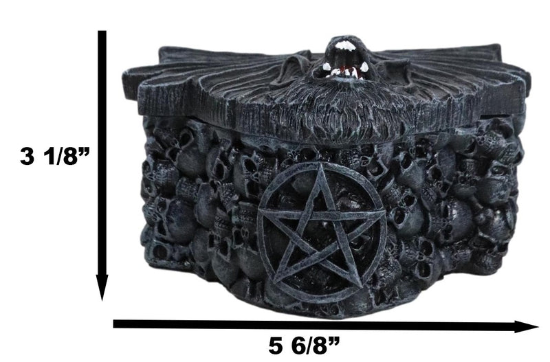 Vampire Nosferatu Bat Circle Pentagram Star With Skulls Graveyard Decorative Box