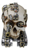Military War Steampunk Android Gearwork Robotic Cyborg Skull Tank Figurine