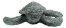 Pack Of 4 Cast Iron Green Verdigris Swimming Sea Turtle Tortoise Mini Figurines