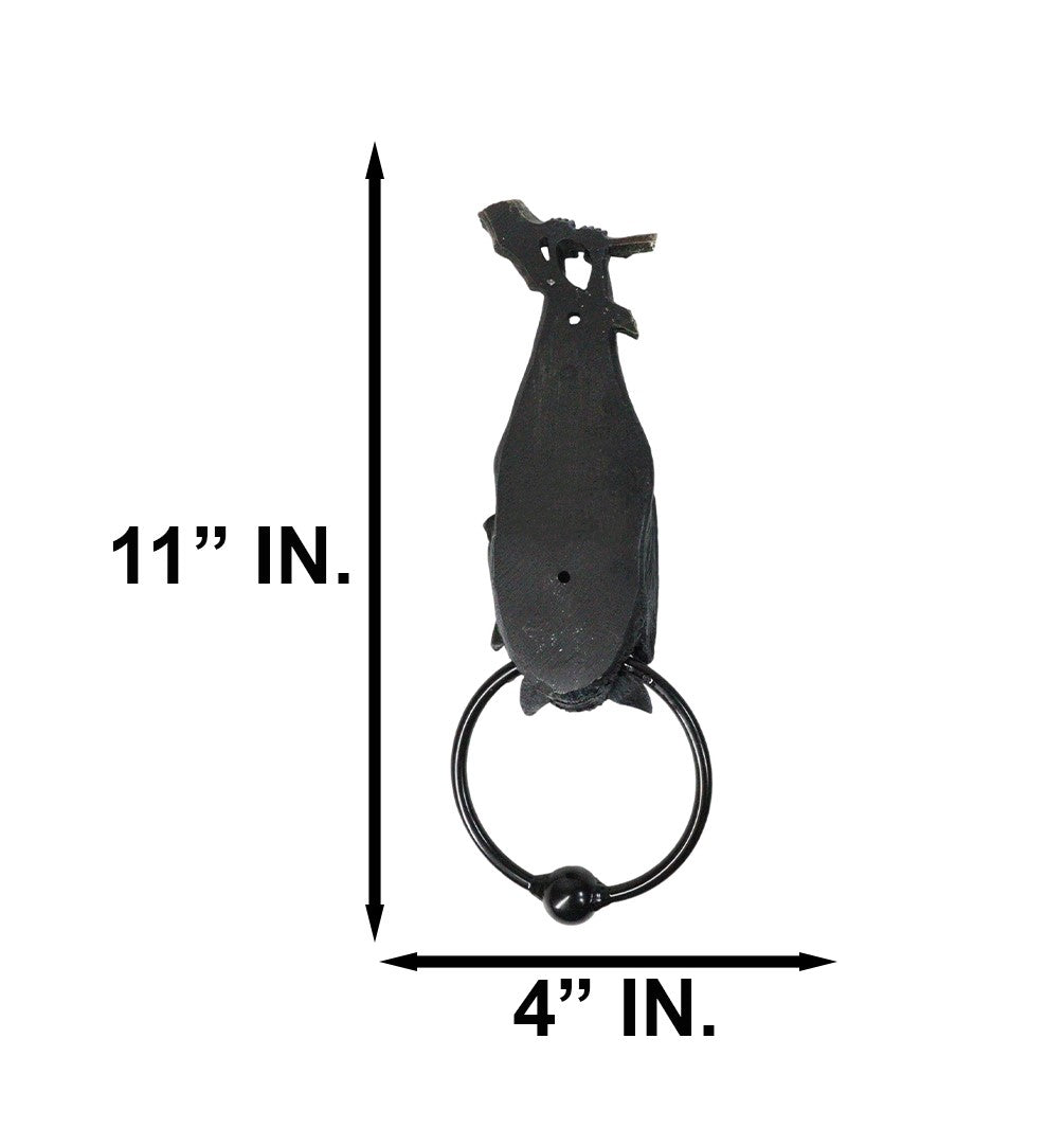 Ebros Gift Gothic Nocturne Sleeping Bat Sculptural Door Knocker Home Decor