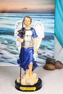 Archangel Saint Raphael Holding Staff And Fish Statue With Name Base 8"H Series