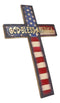 Western Patriotic USA Flag Old Faithful God Bless America Memorial Wall Cross