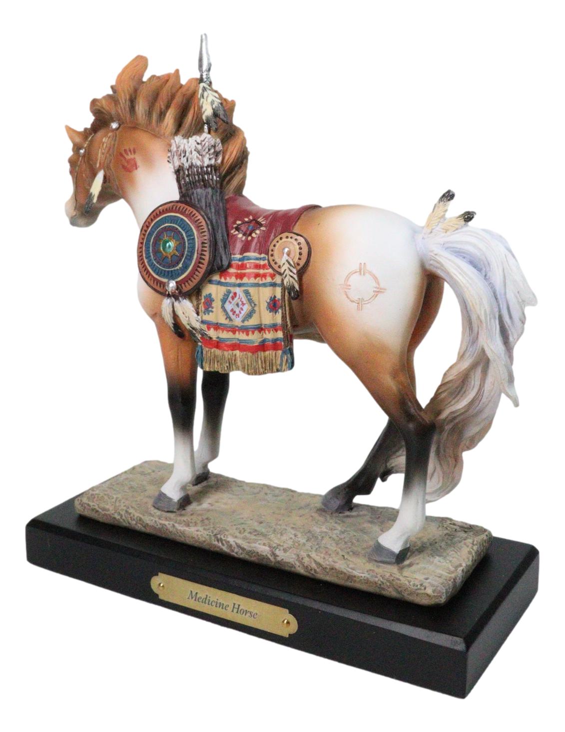Native American Medicine Steed Horse Western Decor Figurine By Laurie Prindle