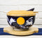 Yellow Moon White Rabbit Donburi Ramen Bowl With Lid Trivet Spoon Chopsticks Set