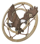 Rustic MDF Wood Flying Bald Eagle Dreamcatcher Web Circle Wall Decor Plaque