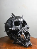 Hell Spawn Silver Spiked Horns Demon Pit Lord Crownbreaker Skull Figurine 8.5"L