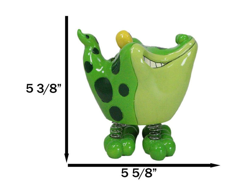 Whimsical Swamp Bayou Alligator Money Piggy Bank W/ Bobble Spring Legs Figurine