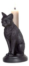 Mystical Wicca Gothic Black Cat Faust's Feline Familiar Candle Holder Figurine