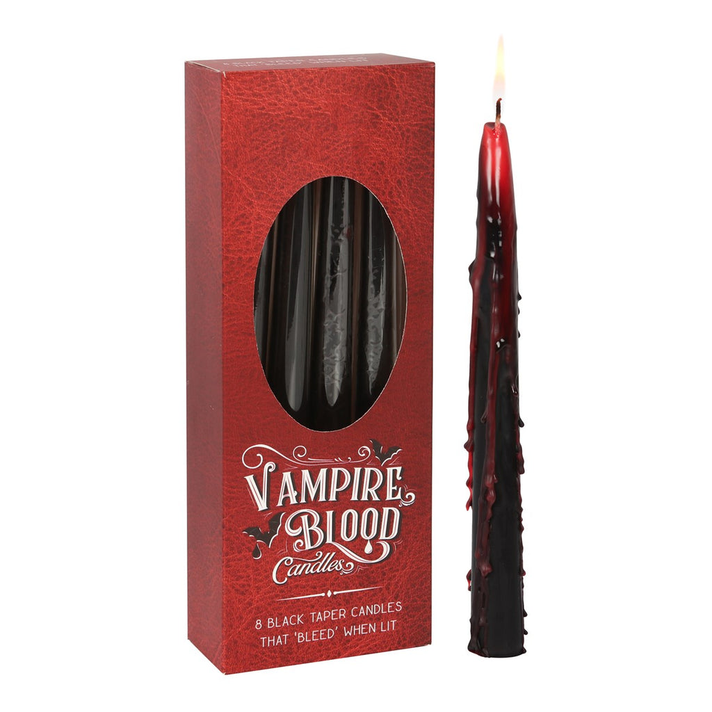 Vampire Red Ritual Pack of 8 Witchcraft Ritual Spell Vampire Blood Black Red Taper Candle ...