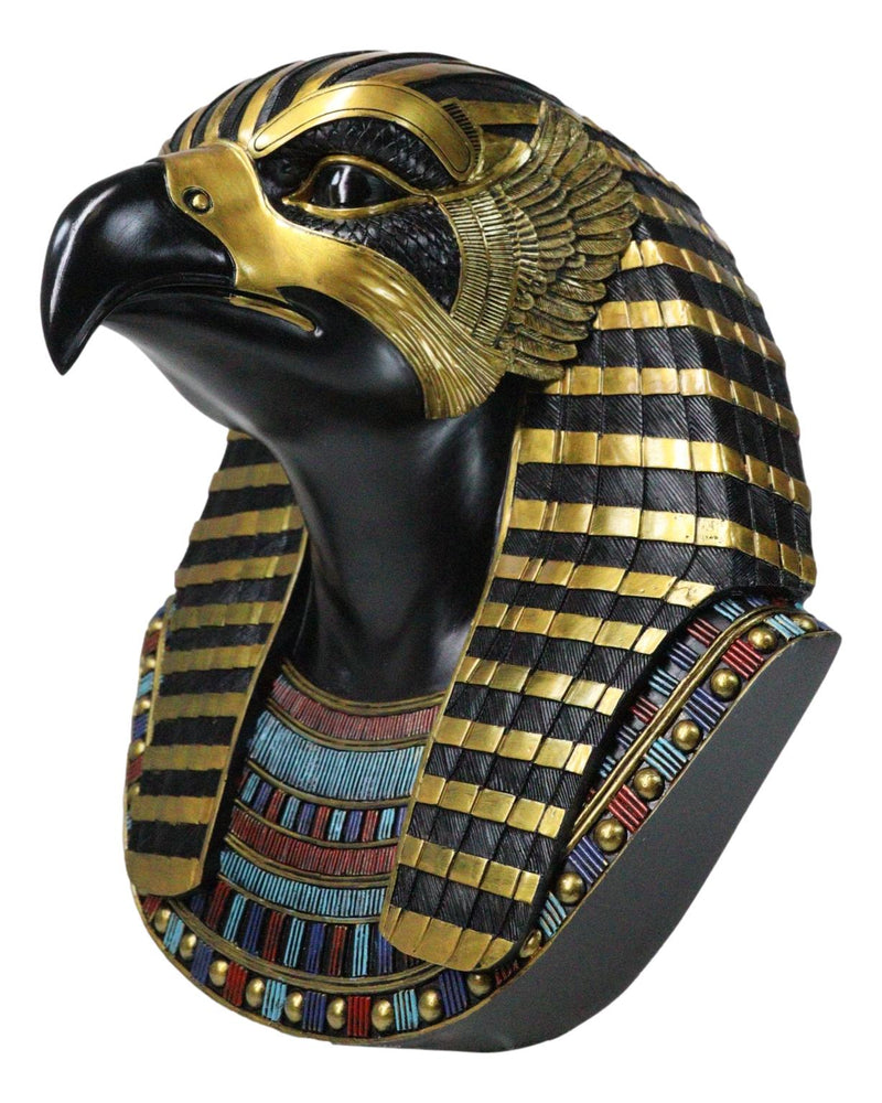Ancient Egyptian Deity Horus God Of The Sky Bust Wall Plaque Sculpture 12.25"H
