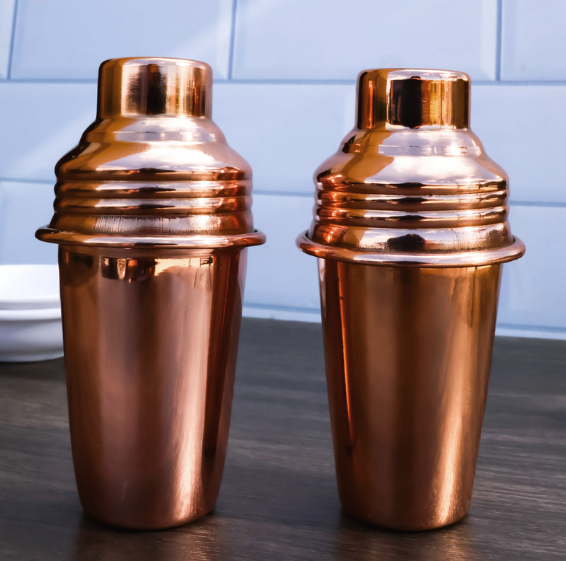 Transitional Modern Chic Style Stainless Steel Copper Finish Salt Pepper Shakers