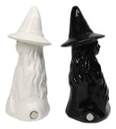 Wiccan Magic Hocus Pocus Black And White Witches Ceramic Salt Pepper Shakers Set