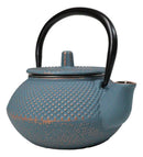 Sky Blue Hobnail Rustic Textured Petite Cast Iron Teapot 10oz Tea Pot