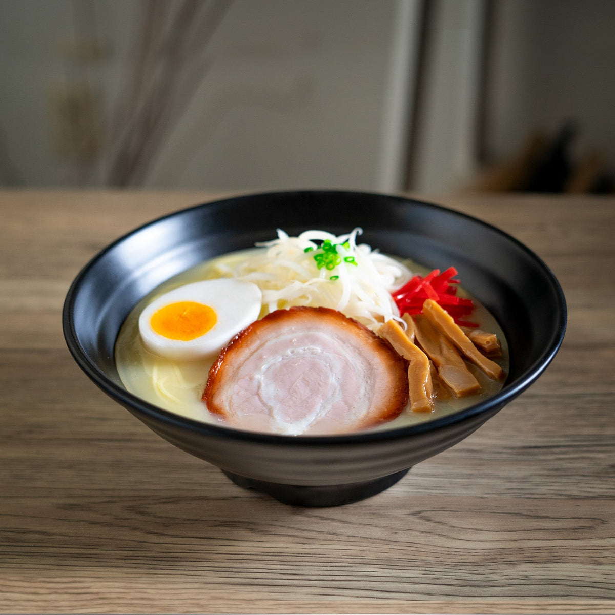 Pack Of 6 Modern Ridged Matte Black Melamine Large Round Ramen Soup Bowls 48oz - Ebros Gift