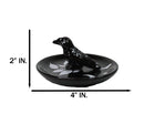 Wicca Gothic Mystic Raven Crow With Crescent Moon Ceramic Trinket Jewelry Dish