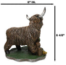 Western Scottish Highlands Cattle Cow with Sunflowers Holy Cow Plank Figurine