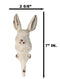 Distressed White Finish Cast Iron Whimsical Bunny Rabbit Wall Coat Hat Hook