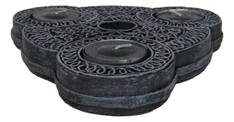 Wicca Triple Goddess Celtic Knotwork Triquetra Triple Votives Taper Candleholder