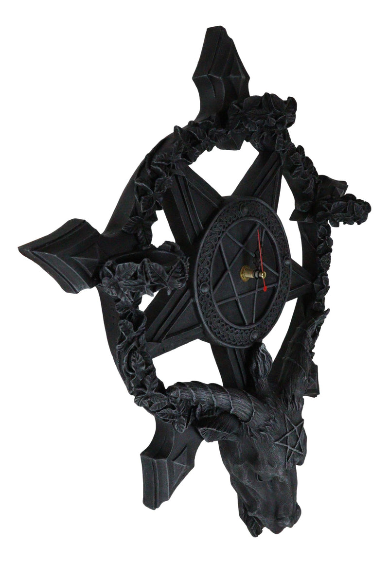 Ebros Samael Lilith Baphomet Hanging Wall Clock Candle Holder Decor Plaque 19" H