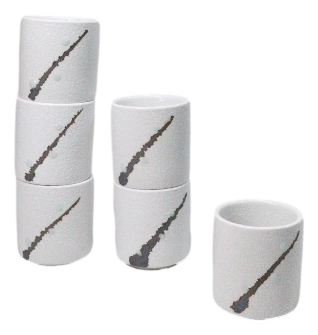 Set of 6 Artistic Snow Yukino Hana Porcelain 1.25oz Ochoko Yuzu Cups