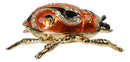 Orange Ladybird Beetle Ladybug Pewter Austrian Crystals Trinket Jewelry Box