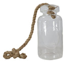Farmhouse Rustic Country Hanging 11" H Glass Bottle Terrarium With Jute Strings