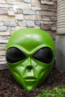 Oversized UFO Space Invader Martian Green ET Roswell Alien Head Skull Statue 18"