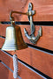 Aluminum Brass Plated Nautical Marine Fouled Anchor Door Wall Dinner Yard Bell