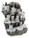 Snow Capped Wolf Den Rocky Cave Lair With Pine Trees LED Display Stand Sculpture