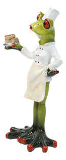 French Mademoiselle Boulangere Baker Frog Lady With Small Cakes Figurine